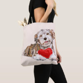 Welpe mit Heart Gift Toag Tasche (Von Nahem)