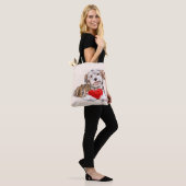 Welpe mit Heart Gift Toag Tasche (Am Model)