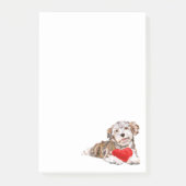 Welpe mit Herz-Geschenk Post it Notes Post-it Klebezettel (Vorderseite)