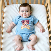 Welpe mit Knochen Baby Strampler