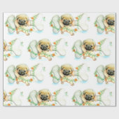 Welpe mit Knochen Geschenkpapier (Flach)