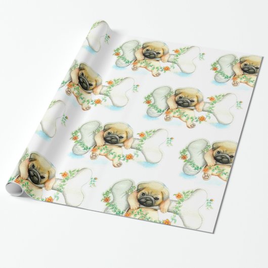 Welpe mit Knochen Geschenkpapier (Ungerollt)