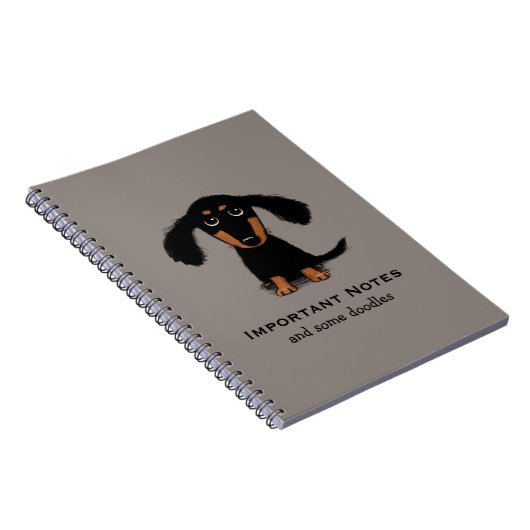 Welpe mit langer Dackel | Niedliche Dackel Hund Notizblock (Rechte Seite)