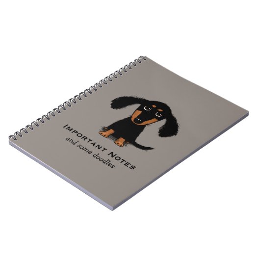 Welpe mit langer Dackel | Niedliche Dackel Hund Notizblock (Linke Seite)