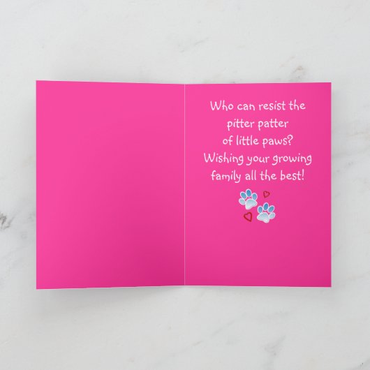 Welpe mit Paw Prints und Knochen Karte (Innenseite)