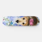 Welpe mit rosa Band - Niedlich - Skateboard (Horizontal)