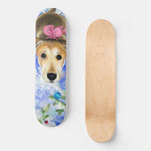 Welpe mit rosa Band - Niedlich - Skateboard (Vorderseite)