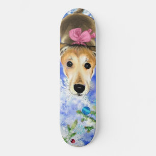 Welpe mit rosa Band - Niedlich - Skateboard