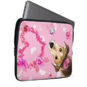 Welpe mit rosa Schleife - Liebe Laptopschutzhülle (Vorne Rechts)