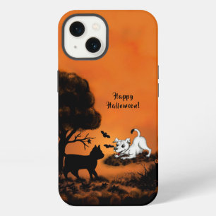 Welpe mit schwarzer Katze und Fledermaus, Frohes H iPhone 13 Hülle