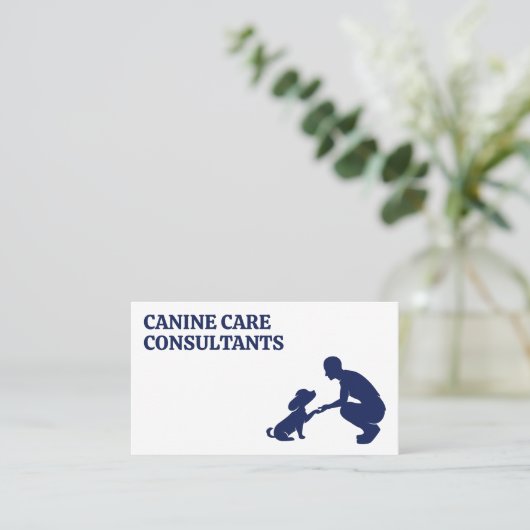 Welpe mit Trainer Visitenkarte (Stehend Vorderseite)