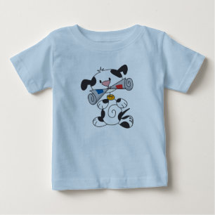 Welpe mit Zeitungs-T - Shirts und Geschenken
