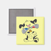 Welpe mit Zeitungs-T-Shirts und Geschenken Magnet (Vorderseite/Rückseite)