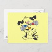 Welpe mit Zeitungs-T - Shirts und Geschenken Postkarte (Vorne/Hinten)