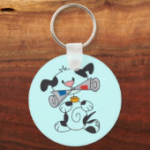 Welpe mit Zeitungs-T-Shirts und Geschenken Schlüsselanhänger (Vorderseite)