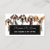 Welpe moderne Hunde laufen Schwarz-weiß Visitenkarte (Vorderseite)