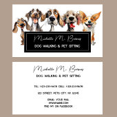 Welpe moderne Hunde laufen Schwarz-weiß Visitenkarte