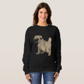 Welpe Mops Pet Niedlich Sweatshirt (Vorne ganz)