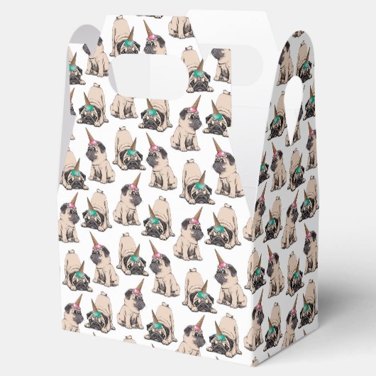 Welpe Möpsen | Aspiration Einhornmuster Geschenkschachtel (Geöffnet)