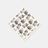 Welpe Möpsen | Aspiration Einhornmuster Serviette (Ecke)