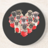 Welpe Möpsen Hundeherz | Valentinstag Getränkeuntersetzer (Vorne)