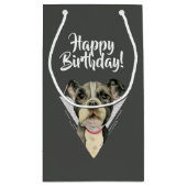 Welpe mustert alles Gute zum Geburtstag Kleine Geschenktüte (Rückseite)