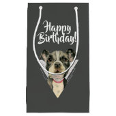Welpe mustert alles Gute zum Geburtstag Kleine Geschenktüte (Vorderseite)