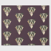 "Welpe mustert" das Pitbull-HundeAquarell, das 4 Geschenkpapier (Flach)