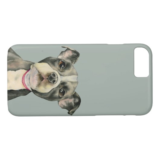 "Welpe mustert" Pitbull-HundeAquarell-Malerei Case-Mate iPhone Hülle (Rückseite (Horizontal))