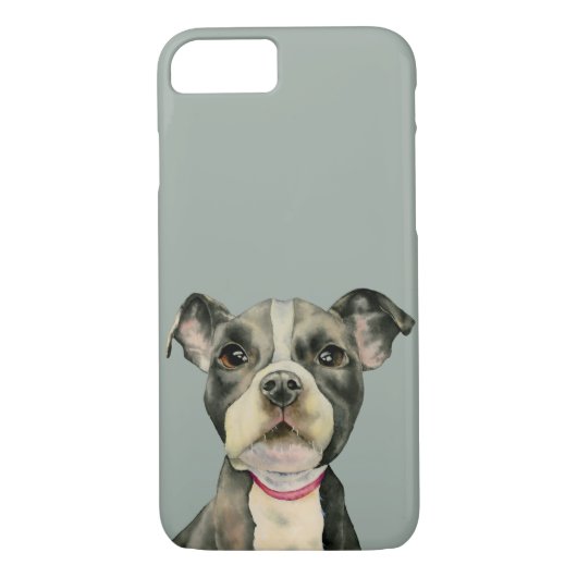 "Welpe mustert" Pitbull-HundeAquarell-Malerei Case-Mate iPhone Hülle (Rückseite)