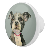 "Welpe mustert" Pitbull-HundeAquarell-Malerei