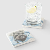 Welpe nach Bad Steinuntersetzer (Seitenansicht)