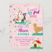 Welpe Party Einladung (Vorne/Hinten)