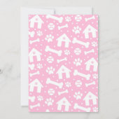 Welpe Party Einladung Rosa Hunde Geburtstagsparty (Rückseite)