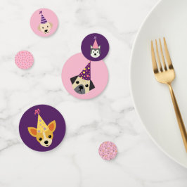Welpe Party, Hunde Party Rosa und Lila Confetti Konfetti