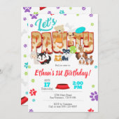 Welpe Party oder Adoptier einer Begleiter-Party Ei Einladung (Vorne/Hinten)