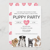 Welpe Party, Welpendusche für neue Welpen Einladung (Vorne/Hinten)