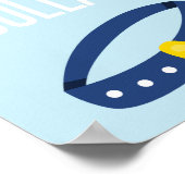 Welpe Party-Zeichen machen Sie ein Collar Blue Poster (Ecke)