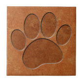Welpe Paw Imitats Terracotta Print Fliese (Vorderseite)