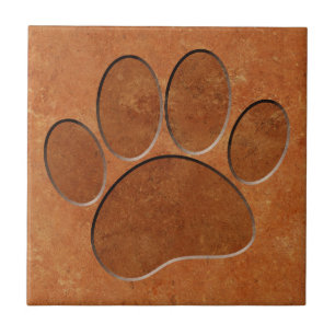 Welpe Paw Imitats Terracotta Print Fliese