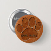 Welpe Paw Imitats Terracotta Print Individuelle Na Button (Vorne & Hinten)