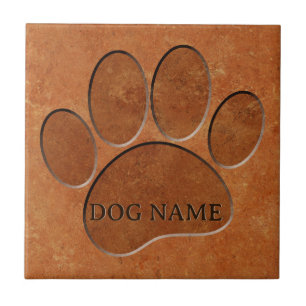 Welpe Paw Imitats Terracotta Print Individuelle Na Fliese