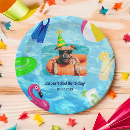 Welpe Pawty Birthday Dog Pool Party Pappteller