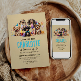 Welpe Pawty Dog Geburtstag Einladung