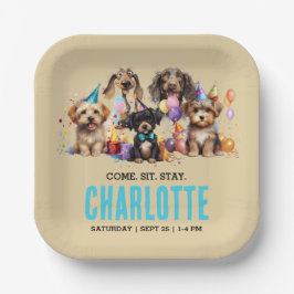 Welpe Pawty Dog Geburtstag Pappteller