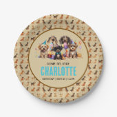 Welpe Pawty Dog Geburtstag Pappteller (Vorderseite)