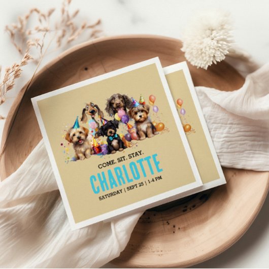 Welpe Pawty Dog Geburtstag Serviette