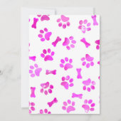 Welpe Pawty - Pink Girl Pet - Hund Birthday Puppy Einladung (Rückseite)