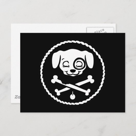 Welpe Pirate Postkarte (Vorne/Hinten)