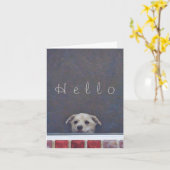 Welpe Popping up to Say Hallo! Karte (Gelbe Blume)